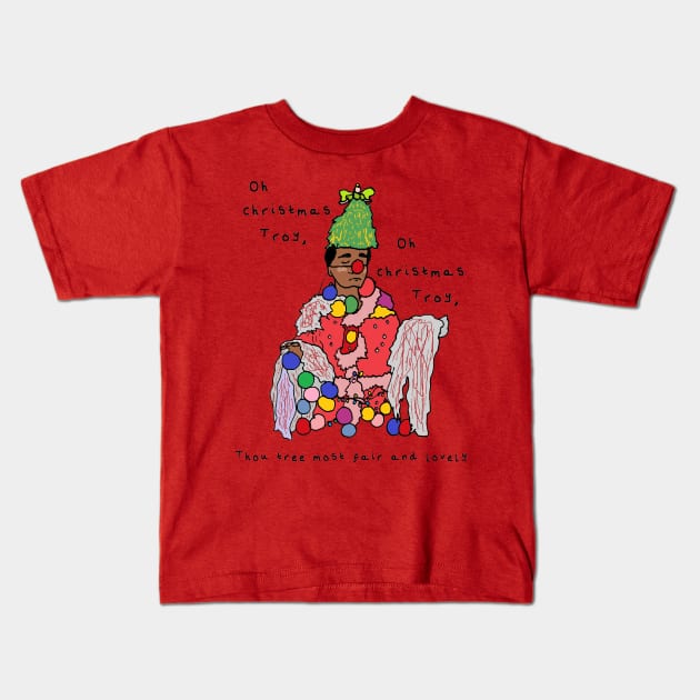 Community - Christmas Troy (with writing) Kids T-Shirt by JennyGreneIllustration